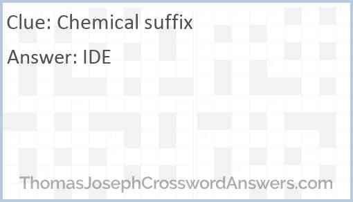 Chemical suffix Answer