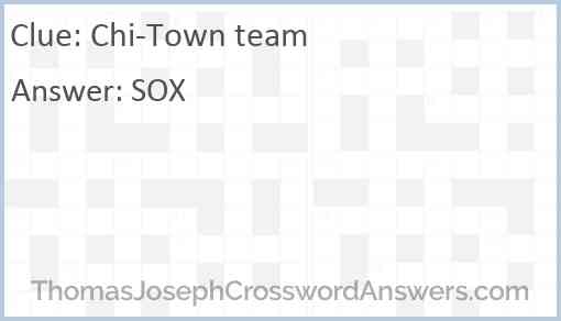 Chi-Town team Answer