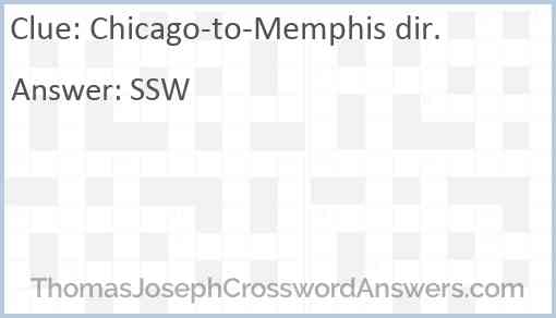 Chicago-to-Memphis dir. Answer