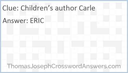 Children’s author Carle Answer