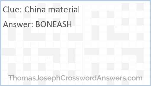 China material Answer