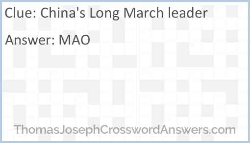 China’s Long March leader Answer