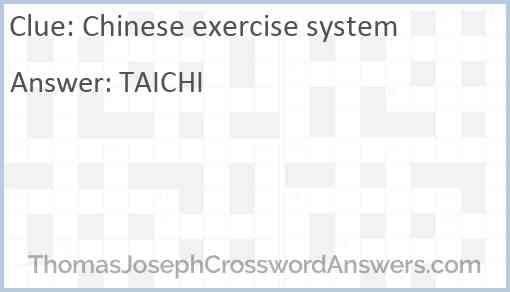 Chinese exercise system Answer