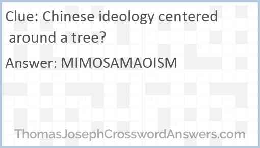 Chinese ideology centered around a tree? Answer