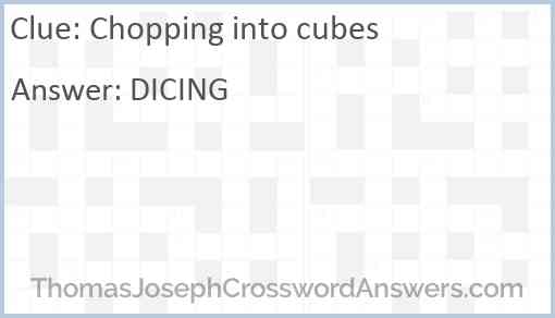 Chopping into cubes Answer