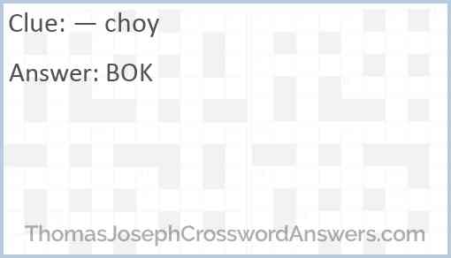— choy Answer