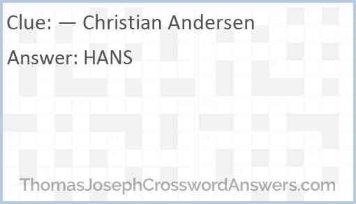 — Christian Andersen Answer