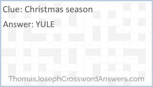 Christmas season Answer