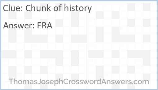 Chunk of history Answer
