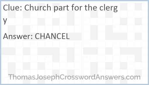 Church part for the clergy Answer