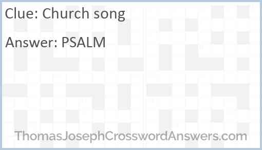 Church song Answer