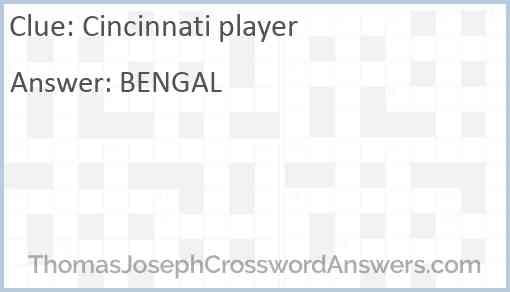 Cincinnati player Answer