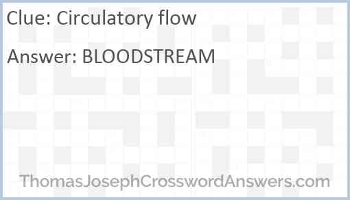 Circulatory flow Answer