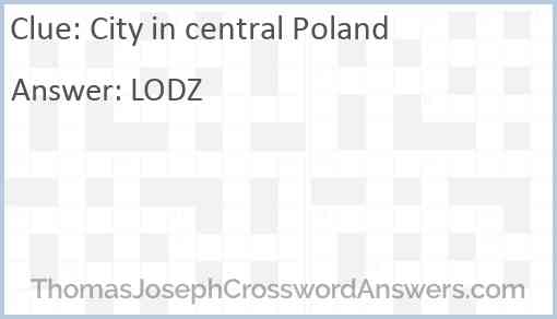 City in central Poland Answer