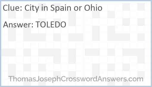 City in Spain or Ohio Answer