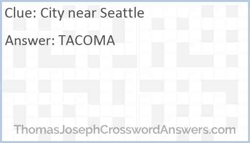 City near Seattle Answer