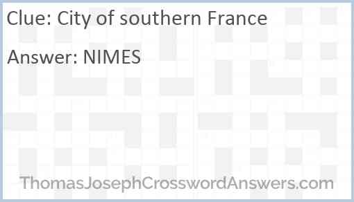 City of southern France Answer