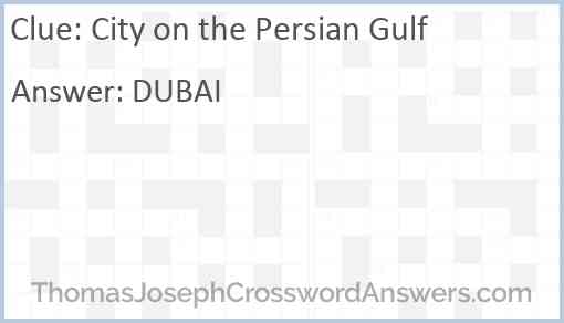 City on the Persian Gulf Answer