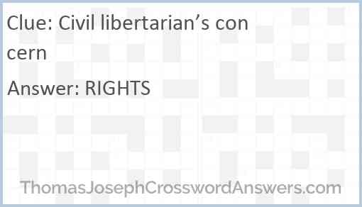 Civil libertarian’s concern Answer