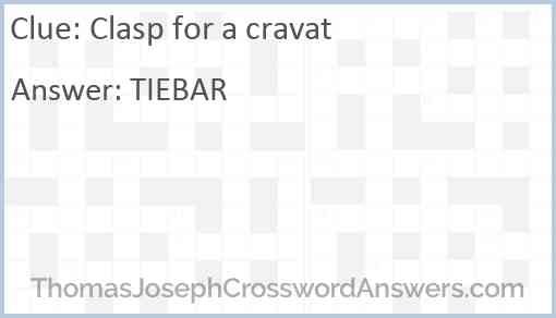 Clasp for a cravat Answer