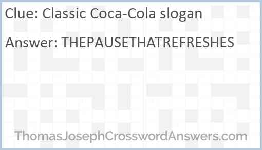 Classic Coca-Cola slogan Answer