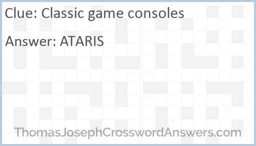 Classic game consoles Answer