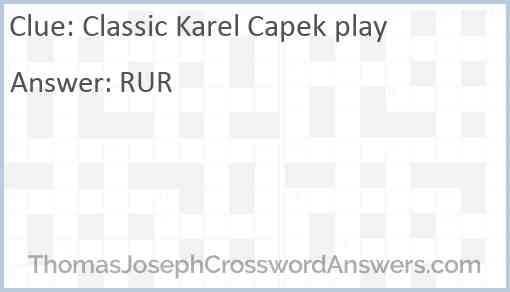 Classic Karel Capek play Answer