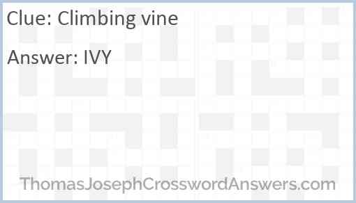 Climbing vine Answer