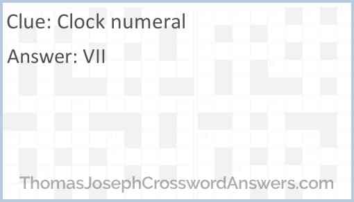 Clock numeral Answer