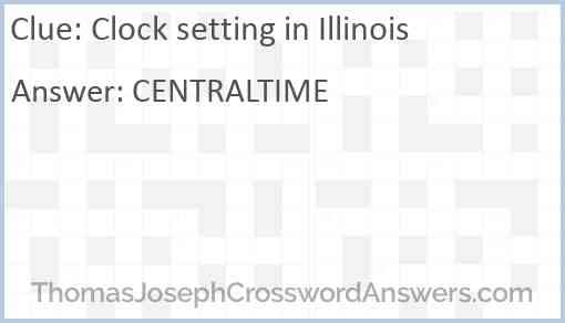 Clock setting in Illinois Answer