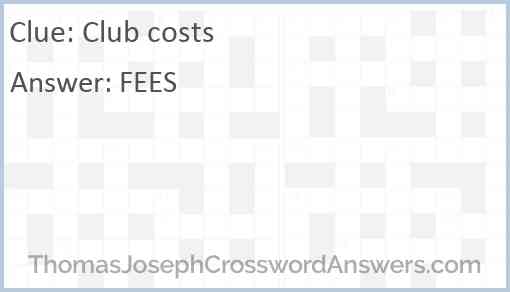 Club costs Answer