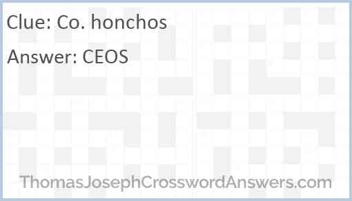 Co. honchos Answer