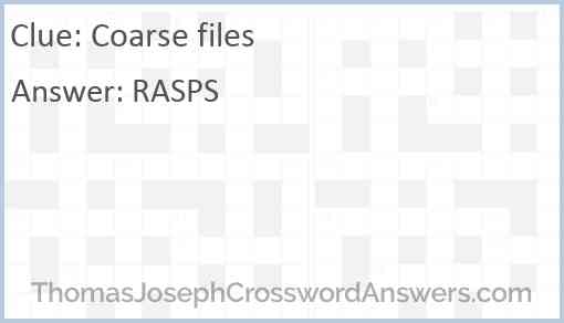 Coarse files Answer