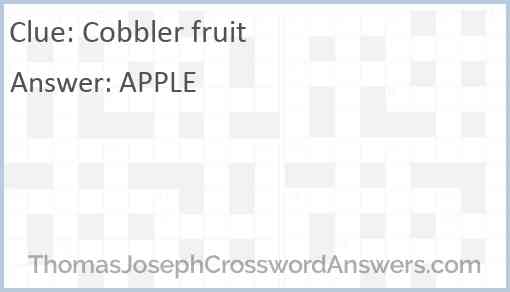 Cobbler fruit Answer