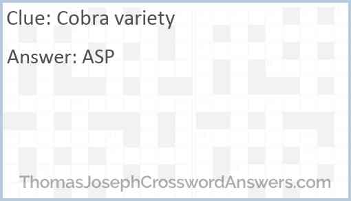 Cobra variety Answer