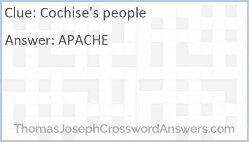 Cochise’s people Answer