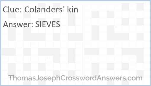 Colander’s kin Answer