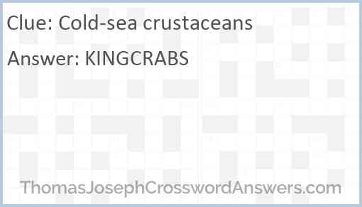 Cold-sea crustaceans Answer