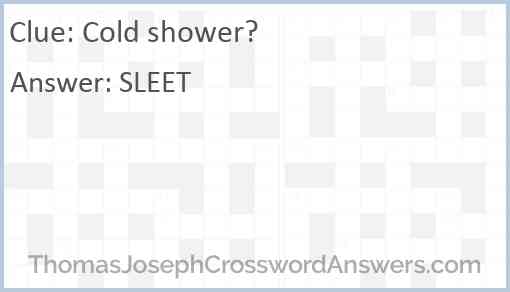 Cold shower? Answer