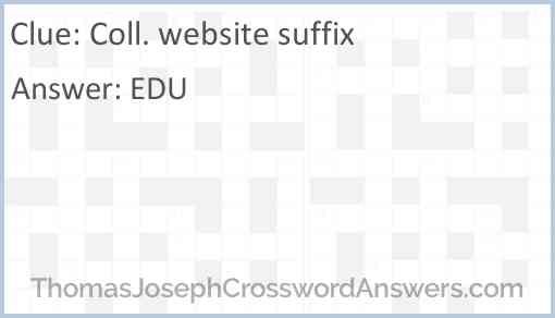 Coll. website suffix Answer