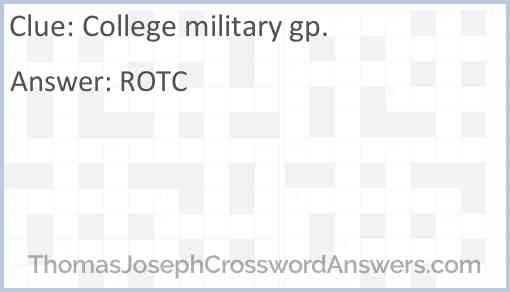 College military gp. Answer