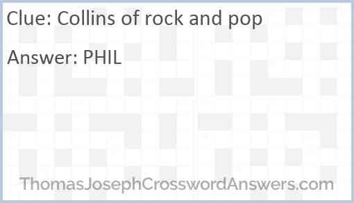 Collins of rock and pop Answer