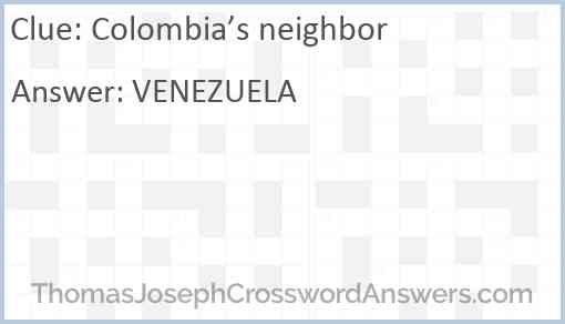 Colombia’s neighbor Answer