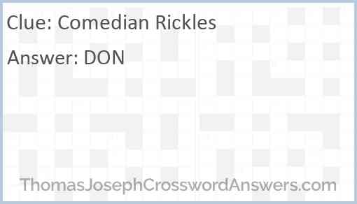 Comedian Rickles Answer
