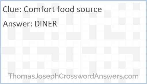 Comfort food source Answer