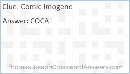 Comic Imogene Answer