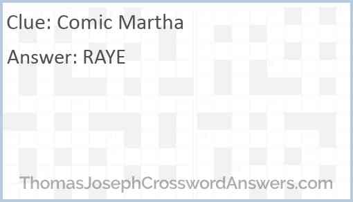 Comic Martha Answer