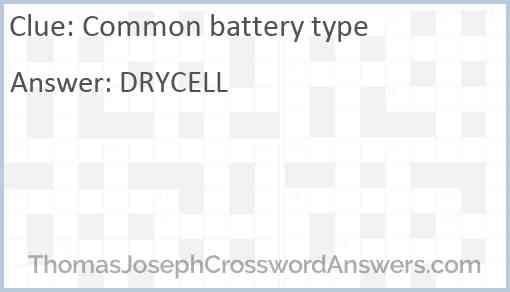 Common battery type Answer