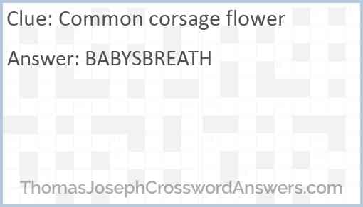 Common corsage flower Answer