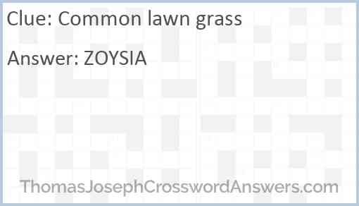 Common lawn grass Answer